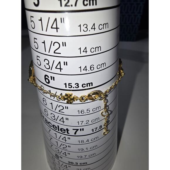 Tory Burch Kira Clover Pavé Bracelet - Tory Gold Tone-Adjustable NWT - Picture 5 of 9